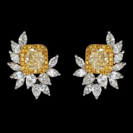 Opulent Drops Diamond Gem Earrings- Pave