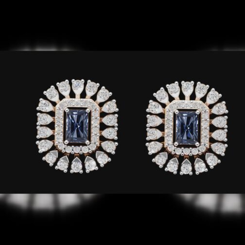 Aurora Beam Diamond Gem Earrings- Pave