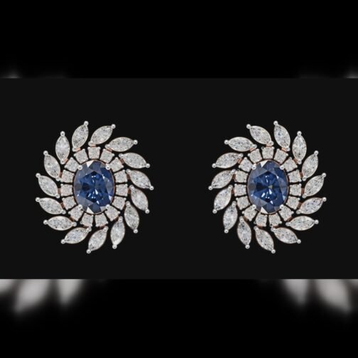 Velvet Shine Colorstone Earrings- Pave